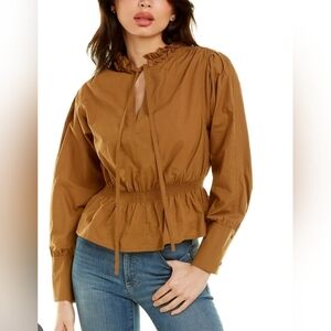 Rebecca Taylor Tan Ruffle Blouse